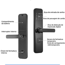 Sistema de língua portuguesa Fechadura Digital Biométrica Eletronica Touch Biometria