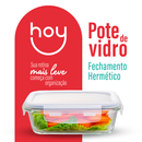 Conjunto Potes 640ml Vidro Hermético 4 Travas Marmita Alta Vedação Marmita Kit 2/3/5