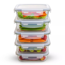 Conjunto Potes de Vidro Hermético 640ml com 4 Travas – Kit 2, 3 ou 5 Unidades Alta Vedação