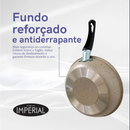 Conjunto De Panelas 10 Peças Antiaderente Caçarola Frigideira Fervedor Cor Coffee Cappuccino + Talheres