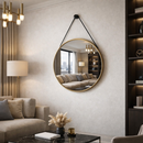 Espelho Redondo Adnet 50cm com Alça e Suporte