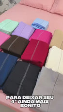 Jogo de Lençol 400 Fios Micropercal com Elástico e Ponto Palito